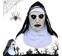 YISKY Le Masque de Nonne d'Halloween - Cosplay Effrayant en Latex, Maléfique - Idéal pour Carnaval et Fêtes Costumées