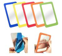 yisncka Lot de 5 Petits miroirs incassables pour Enfants - Coins arrondis - 15,2 x 10,2 cm - pour école, Salle de Classe, Salle de Bain, Loisirs créatifs (Couleurs Vives)