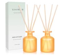 YISOWUH Diffuseur de Parfum - Agrumes 100 ML Lot de 2 diffuseurs d'huiles essentielles avec 8 bâtonnets, Parfum Longue durée pour la Maison, la Salle de Bain, la Chambre, la décoration, Les Cadeaux