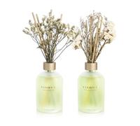 YISOWUH Diffuseur de Parfum - Jasmin Lily & Osmanthus 200 ML Lot de 2 diffuseurs d'huiles essentielles de Fleurs avec 16 bâtonnets - Parfum Longue durée pour la Maison, la Chambre, la Salle de Bain