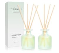 YISOWUH Diffuseur de Parfum - Linge Propre 100 ML Lot de 2 diffuseurs d'huiles essentielles avec 16 bâtonnets, Parfum Longue durée pour la Maison, la Salle de Bain, la Chambre, la décoration