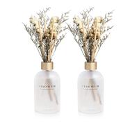 YISOWUH Diffuseur de Parfum - Thé au Jasmin 200 ML Lot de 2 diffuseurs d'huiles essentielles de Fleurs avec 16 bâtonnets - Parfum Longue durée pour la Maison, la Chambre, la Salle de Bain