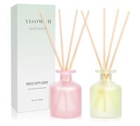 YISOWUH Diffuseur de Parfum - Thé Vert au Jasmin et Rose ébène 100 ML (100 ML) Lot de 2 diffuseurs d'huiles essentielles avec 16 bâtonnets,Parfum Longue durée pour la Maison,la Salle de Bain
