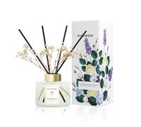 YISOWUH Diffuseur Parfum Maison, 150 ML, diffuseur de Parfum au Thé Blanc au Jasmin 8 bâtonnets Parfum Longue durée pour la Maison, la Salle de Bain, la d