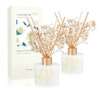 YISOWUH Ensemble de diffuseurs de Parfum, 150 ML (5,28 oz) de Jasmin Blanc et 150 ML (5,28 oz) de Fruits avec 16 bâtonnets Parfum Longue durée pour la Maison,la Salle de Bain