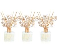 YISOWUH Ensemble de diffuseurs de Parfum, diffuseur de Parfum de Jasmin Blanc, de Lin et de Melon 3 Paquets * 150 ML (5,28 oz) avec 24 bâtonnets Parfum Longue durée pour la Maison, la Salle de Bain