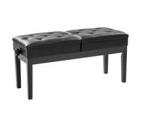 YISSALE Banc de piano double siège - 108 x 39 x 48 cm - Hauteur réglable - 2 personnes - Charge maximale : 200 kg - Avec espace de rangement - Pour la maison, les écoles, les concerts - Noir