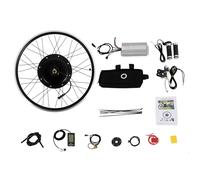 YISSALE Kit de conversion de vélo électrique 26" 48 V 1500 W Kit moteur roue arrière avec écran LCD, pédale assistée et levier de frein d'arrêt, 55 km/h, 7 vitesses