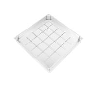 YISSALE Manhole Couvercle de regard avec cadre, 40 x 40 x 5,5 cm, couvercle de regard intégré en aluminium pour jardins, trottoirs, argenté