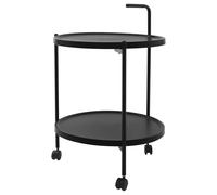 YISSALE Table d'appoint ronde à 2 niveaux - 46 x 68 cm - En métal - Petite table basse - Table de chevet - Table basse - Table pour salon, chambre à coucher, bureau, café