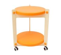 YISSALE Table d'appoint ronde à 2 niveaux - 58 x 42 x 42 cm - Table basse - Table à goûter - Table de chevet pour salon, chambre à coucher, bar lounge