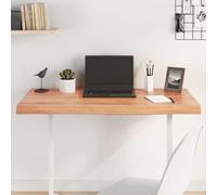 Yisssmeng 100 x 60 cm - Plateau en chêne massif avec bord naturel et lasure marron clair - Pour bureau, jeu, cuisine, bureau à domicile