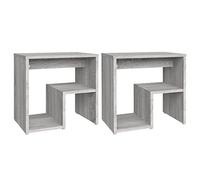 Yisssmeng 2 Tables de Chevet Bois d'Ingénierie Gris Sonoma 40x30x40 cm | Meuble d'appoint compact avec étagère intégrée pour la chambre, pratique pour ranger livres et objets du quotidien.