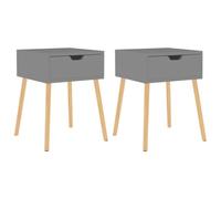 Yisssmeng 2 Tables de Chevet Gris 40x40x56 cm Bois d'Ingénierie | Meuble d'appoint élégant avec 1 tiroir de rangement et plateau supérieur pour livre ou lampe dans la chambre.