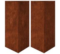 Yisssmeng 2X Jardinière Triangulaire Acier Corten 40x34.5x75 cm Balcon