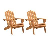 Yisssmeng Adirondack Lot de 2 chaises de jardin pliables en bois d'acacia massif