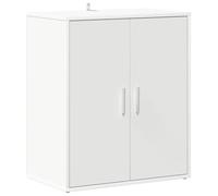 Yisssmeng Armoire à chaussures à 2 portes, commode pour le couloir avec 5 compartiments de rangement à chaussures, blanc, matériau en bois, 60 x 35 x 70 cm, montage mural possible, armoire de couloir