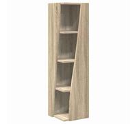 Yisssmeng Armoire d'angle en chêne Sonoma 27,5 x 27 x 102 cm, étagère d'angle moderne en bois avec 4 étagères pour salon et couloir, étagère peu encombrante pour petits coins et niches