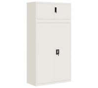Yisssmeng Armoire de classement blanche 90 x 40 x 180 cm - Armoire de bureau robuste en acier verrouillable avec 3 étagères - Armoire en acier sûre pour bureau, archives et bureau à domicile