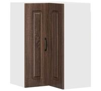 Yisssmeng Armoire de cuisine Kalmar marron aspect chêne 57 x 57 x 80 cm - Commode d'angle avec espace de rangement généreux - Design moderne robuste et peu encombrant - Pour cuisine, couloir, salon