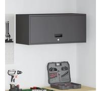 Yisssmeng Armoire de garage - 33 x 80 x 35 cm - Noir - En métal - Montage mural - Avec porte à gaz et serrure à verrou - Design moderne robuste - Pour garage, bureau, couloir