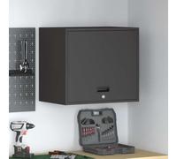 Yisssmeng Armoire de garage, montage mural, noire, 40 x 60 x 53 cm, en acier revêtu par pulvérisation, avec vérin à gaz, serrure à loquet, design moderne, pour atelier, cuisine, bureau ou salon