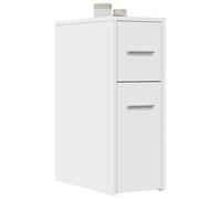 Yisssmeng Armoire de rangement fine blanche 22 x 44 x 61,5 cm - Tour à roulettes en lin avec 2 tiroirs - Bois conçu résistant à l'humidité - Pour salle de bain, cuisine, couloir