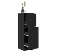 Yisssmeng Armoire de rangement noire Apothecary de style vintage - 40 x 41 x 118 cm - En bois composite - Charge totale de 60 kg - 3 tiroirs - Design moderne robuste et polyvalent pour salon, couloir