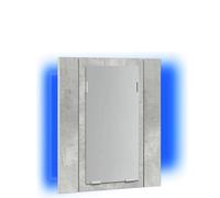 Yisssmeng Armoire de salle de bain à LED avec miroir - Gris béton - 40 x 12 x 45 cm - Acrylique - Éclairage RVB - Design moderne avec 2 étagères - Pour salle de bain, invités, WC