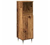 Yisssmeng Armoire de salle de bain aspect bois vieilli, armoire de salle de bain étroite avec pieds en fer, meuble de salle de bain haut en bois, 30 x 30 x 100 cm, espace de rangement compact pour