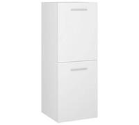 Yisssmeng Armoire de salle de bain, blanche, 30 x 30 x 80 cm, armoire d'appoint fine avec 2 compartiments en bois robuste, armoire stable pour salle de bain et WC d'invités