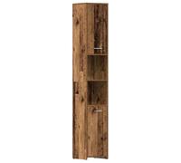 Yisssmeng Armoire de salle de bain effet bois vieilli - Armoire haute étroite avec beaucoup d'espace de rangement - Étagère de salle de bain en bois - 30 x 30 x 183,5 cm - Pour salle de bain et WC
