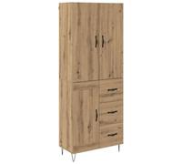 Yisssmeng Armoire haute, 2 pièces, chêne artisanal, avec verre, 69,5 x 34 x 180 cm, commode étroite avec tiroirs, buffet haut moderne pour chambre à coucher, couloir et salon