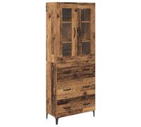 Yisssmeng Armoire haute murale en bois recyclé - 69,5 x 34 x 180 cm - En matériau dérivé du bois - Avec tiroir et porte - Design moderne - Peu encombrante - Pour salon, chambre à coucher, couloir