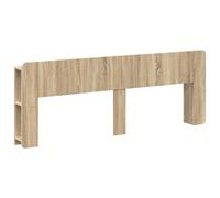 Yisssmeng Armoire pour tête de lit avec espace de rangement pour lit double, étagère de tête de lit, étagère en bois 215 x 18,5 x 80 cm, chêne Sonoma, design moderne pour chambre à coucher