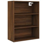 Yisssmeng Armoire suspendue format portrait chêne marron 69,5 x 32,5 x 90 cm, charge maximale 60 kg, commode murale peu encombrante avec 3 compartiments, buffet moderne pour couloir, chambre et salon