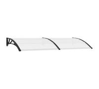Yisssmeng Auvent de Porte 240x75 cm Polycarbonate Transparent Noir | Marquise pour entree de maison ou terrasse avec structure en aluminium et ABS durable. Protege votre façade des intempéries.