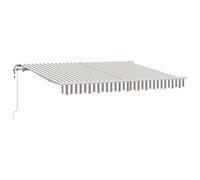 Yisssmeng Auvent extensible gris clair et blanc 350 x 250 cm - Auvent moderne à bras articulé avec moteur et télécommande, cadre en aluminium stable et tissu durable pour terrasse et jardin