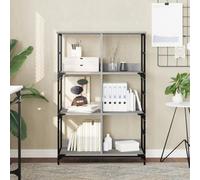 Yisssmeng Bibliothèque 78,5 x 33 x 117,5 cm, 6 compartiments, en bois et acier, design industriel, étagère sur pied, bureau, salon, chambre à coucher