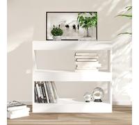 Yisssmeng Bibliothèque blanche 80 x 30 x 72 cm en matériau dérivé du bois avec fonction de séparation de pièce, design moderne, petite étagère stable, pour salon, chambre à coucher, bureau