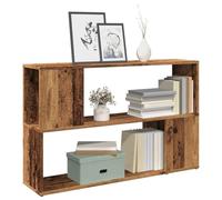 Yisssmeng Bibliothèque en bois recyclé 100 x 24 x 63 cm en bois robuste Design moderne avec 2 étagères et compartiment latéral pour livres, magazines, DVD, chambre à coucher, salon, couloir