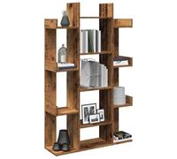 Yisssmeng Bibliothèque en bois recyclé - 86 x 25,5 x 140 cm - 13 compartiments de charge maximale : 60 kg - Design moderne - Étagère multifonction pour livres, collection de livres, chambre et salon