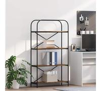 Yisssmeng Bibliothèque en chêne fumé 80 x 30 x 146 cm - Étagère autoportante en matériau dérivé du bois avec 4 compartiments - Design moderne - Stable - Charge maximale : 80 kg - Pour salon, bureau