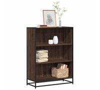 Yisssmeng Bibliothèque en chêne marron 80,5 x 35 x 107,5 cm, structure en métal, 3 compartiments de 80 kg, étagère d'angle pour salon, chambre à coucher