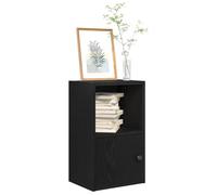 Yisssmeng Bibliothèque en chêne noir 31 x 24 x 52 cm avec porte et étagère, design moderne et structure robuste pour salon, chambre à coucher, bureau