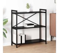 Yisssmeng Bibliothèque en chêne noir - 80 x 30 x 83 cm - Étagère individuelle à plusieurs niveaux avec cadre en acier - Pieds réglables pour la stabilité - Design moderne pour salon, bureau, chambre à