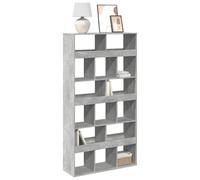 Yisssmeng Bibliothèque gris béton 100 x 33 x 187,5 cm en matériau dérivé du bois avec 15 compartiments Étagère moderne pour salon, bureau, chambre à coucher Peut également être utilisée comme