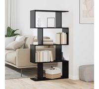 Yisssmeng Bibliothèque noire - 70 x 24 x 129 cm - En bois - Design moderne avec 4 compartiments de rangement ouverts - Étagère durable pour salon, bureau et chambre à coucher