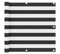 Yisssmeng Brise-vue de balcon anthracite blanc 90 x 400 cm Oxford résistant aux intempéries avec protection UV Store latéral peu encombrant pour petits balcons, terrasses et jardins