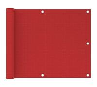 Yisssmeng Brise-vue pour balcon - 75 x 300 cm - Rouge - En polyéthylène haute densité - Résistant aux intempéries - Avec œillets en aluminium - Peu encombrant - Pour petits balcons, terrasses et